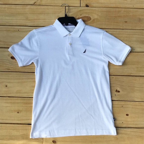 Youth white Nautica Polo t-shirt - Picture 2 of 6